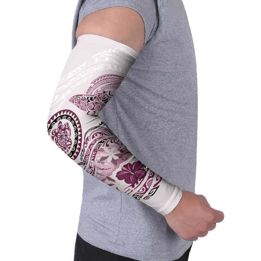 Polynesian Manta Ray Arm Sleeves Pink Floral Turtle Tattoo - Polynesian Pride