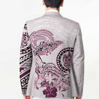 Polynesian Manta Ray Blazer Pink Floral Turtle Tattoo - Polynesian Pride