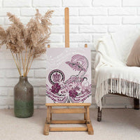 Polynesian Manta Ray Canvas Wall Art Pink Floral Turtle Tattoo - Polynesian Pride