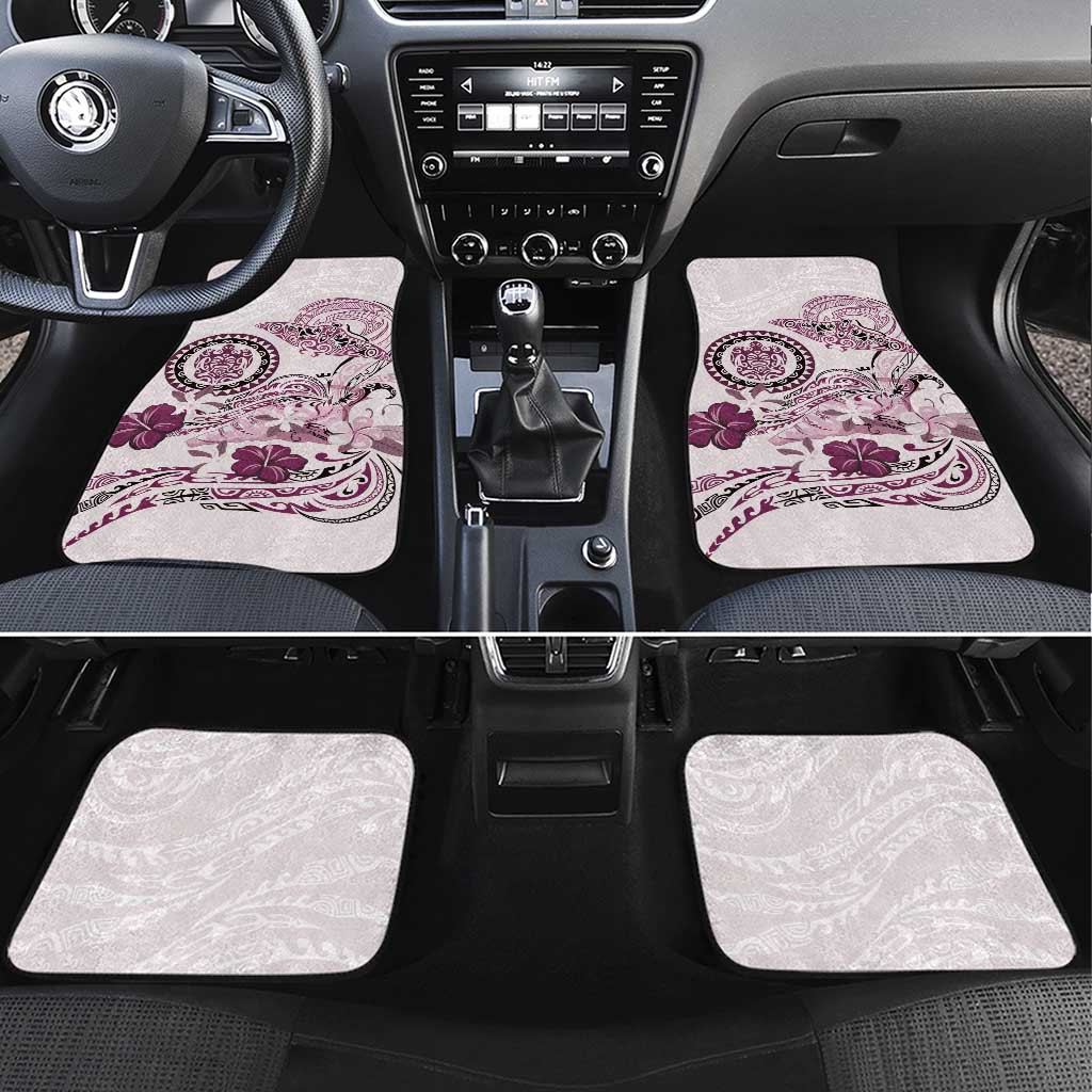 Polynesian Manta Ray Car Mats Pink Floral Turtle Tattoo - Polynesian Pride