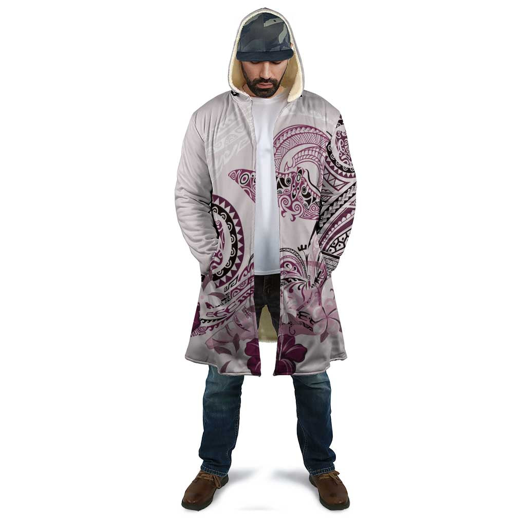 Polynesian Manta Ray Cloak Pink Floral Turtle Tattoo - Polynesian Pride