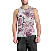 Polynesian Manta Ray Men Tank Top Pink Floral Turtle Tattoo - Polynesian Pride
