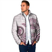 Polynesian Manta Ray Padded Jacket Pink Floral Turtle Tattoo - Polynesian Pride