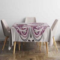 Polynesian Manta Ray Tablecloth Pink Floral Turtle Tattoo - Polynesian Pride