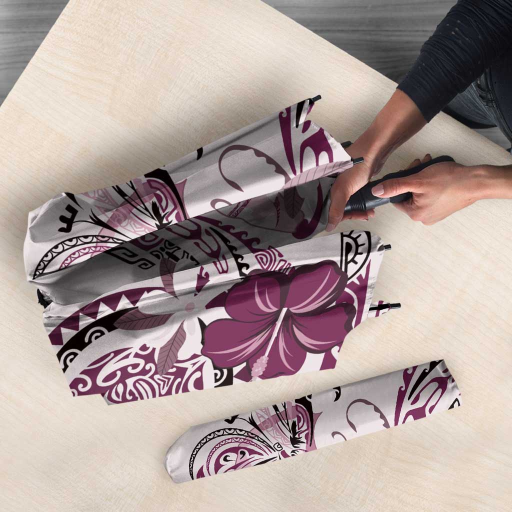 Polynesian Manta Ray Umbrella Pink Floral Turtle Tattoo - Polynesian Pride