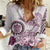 Polynesian Manta Ray Women Casual Shirt Pink Floral Turtle Tattoo - Polynesian Pride