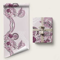 Polynesian Manta Ray Wrapping Paper Pink Floral Turtle Tattoo - Polynesian Pride
