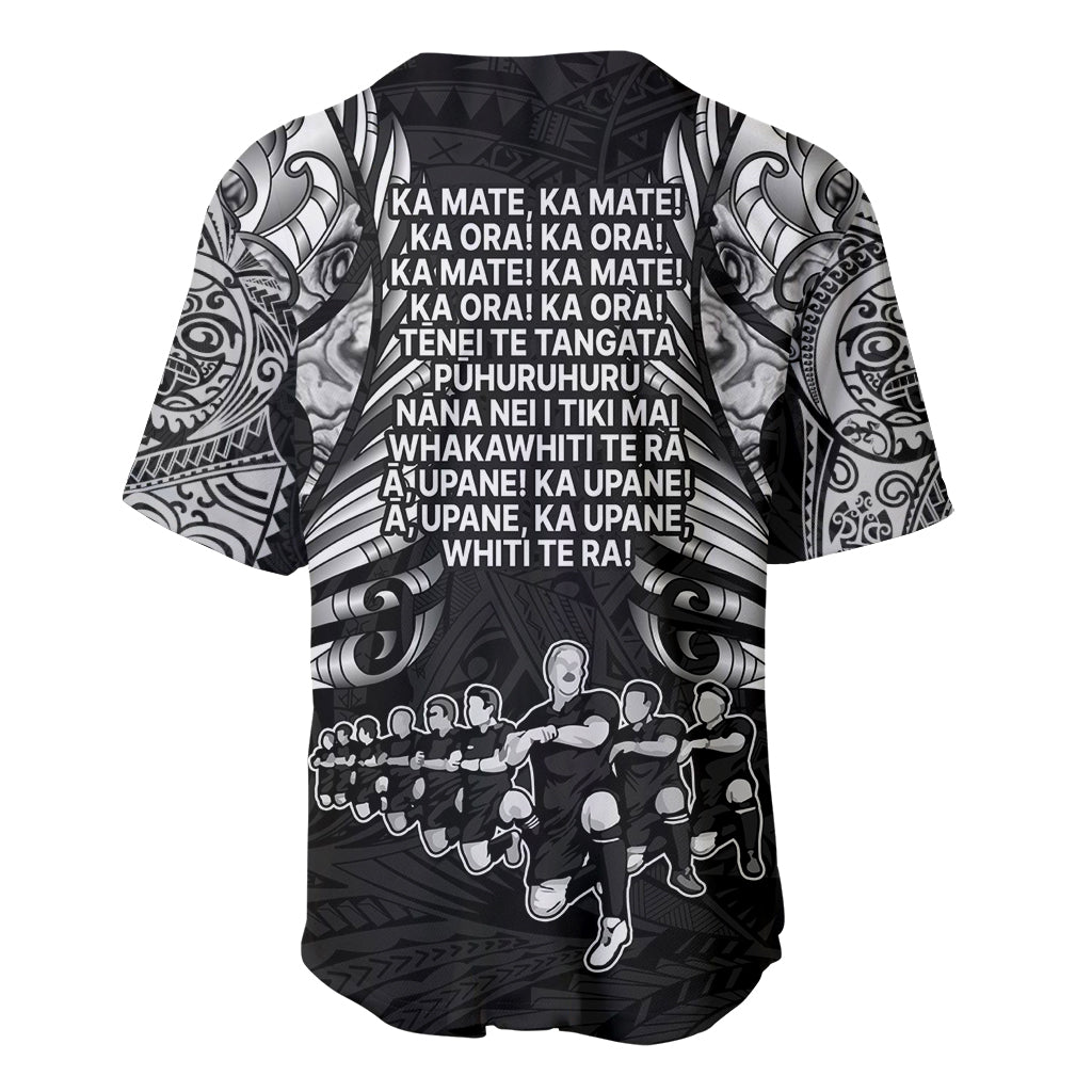 New Zealand Rugby Baseball Jersey Black Haka Dance With NZ Champions History LT9 - Polynesian Pride