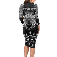 New Zealand Rugby Long Sleeve Bodycon Dress Black Haka Dance With NZ Champions History LT9 - Polynesian Pride