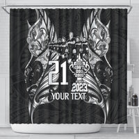 Custom New Zealand Rugby Shower Curtain Black Haka Dance With NZ Champions History LT9 - Polynesian Pride