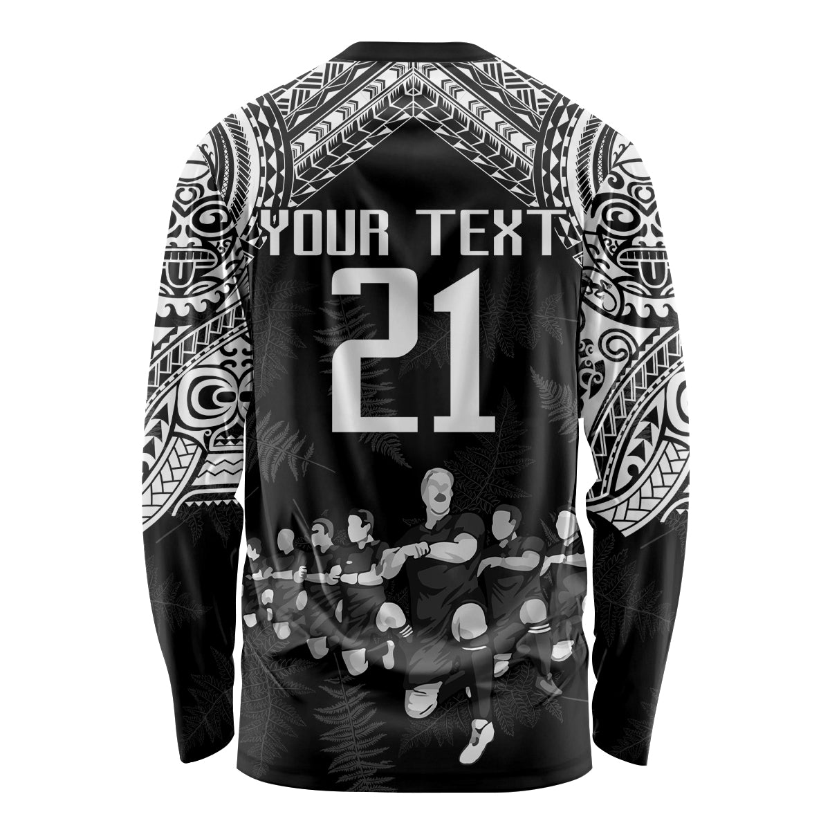 Custom NZ Rugby Long Sleeve Shirt Kapa Opango Maori Haka With Years of The All Black Champions LT9 - Polynesian Pride