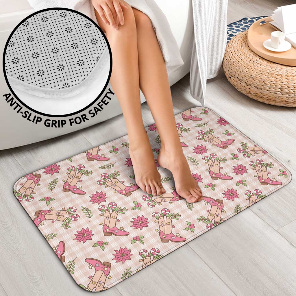 Beige Paniolo Palaka Hawaiian Cowgirl Christmas Bathroom Set - Polynesian Pride