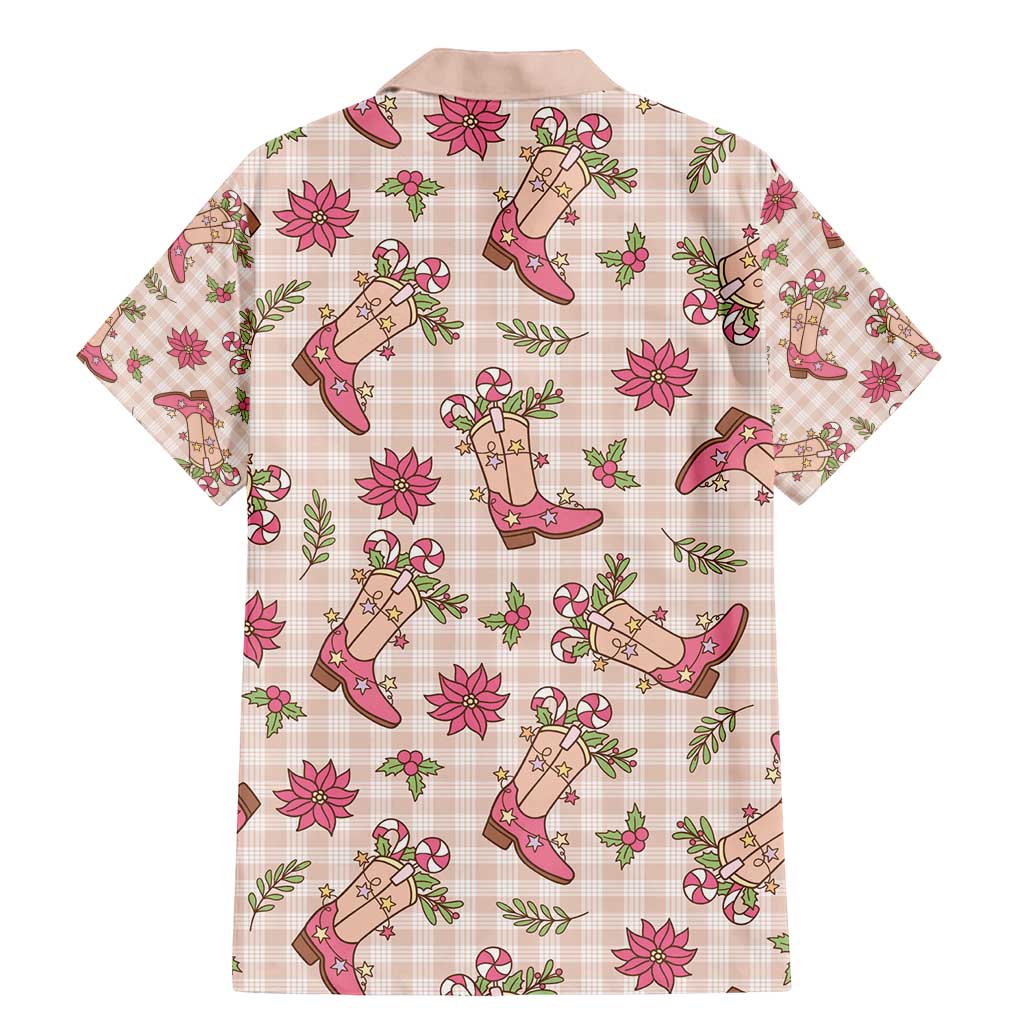 Beige Paniolo Palaka Hawaiian Cowgirl Christmas Family Matching Mermaid Dress and Hawaiian Shirt - Polynesian Pride