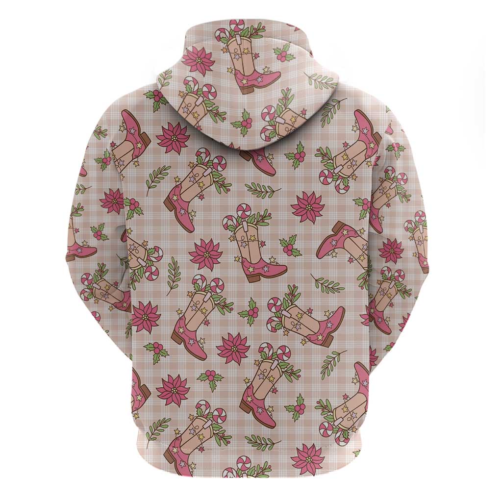 Beige Paniolo Palaka Hawaiian Cowgirl Christmas Hoodie LT9 - Polynesian Pride
