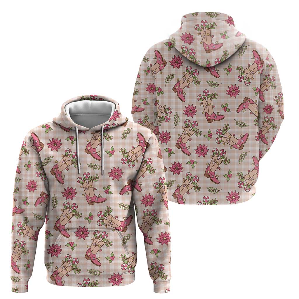 Beige Paniolo Palaka Hawaiian Cowgirl Christmas Hoodie LT9 - Polynesian Pride