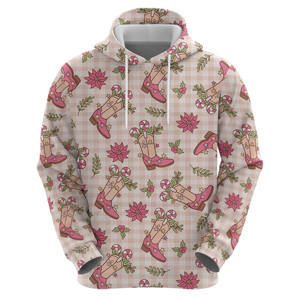 Beige Paniolo Palaka Hawaiian Cowgirl Christmas Hoodie LT9 - Polynesian Pride