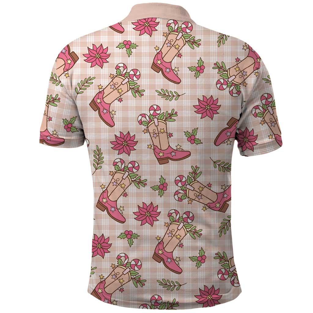 Beige Paniolo Palaka Hawaiian Cowgirl Christmas Polo Shirt - Polynesian Pride
