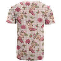 Beige Paniolo Palaka Hawaiian Cowgirl Christmas T Shirt - Polynesian Pride