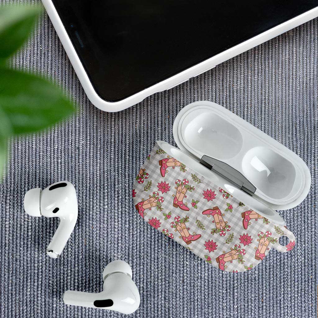 Gray Paniolo Palaka Hawaiian Cowgirl Christmas AirPods Case - Polynesian Pride