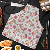 Gray Paniolo Palaka Hawaiian Cowgirl Christmas Apron LT9 Gray - Polynesian Pride