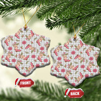 Gray Paniolo Palaka Hawaiian Cowgirl Christmas Ceramic Ornament - Polynesian Pride