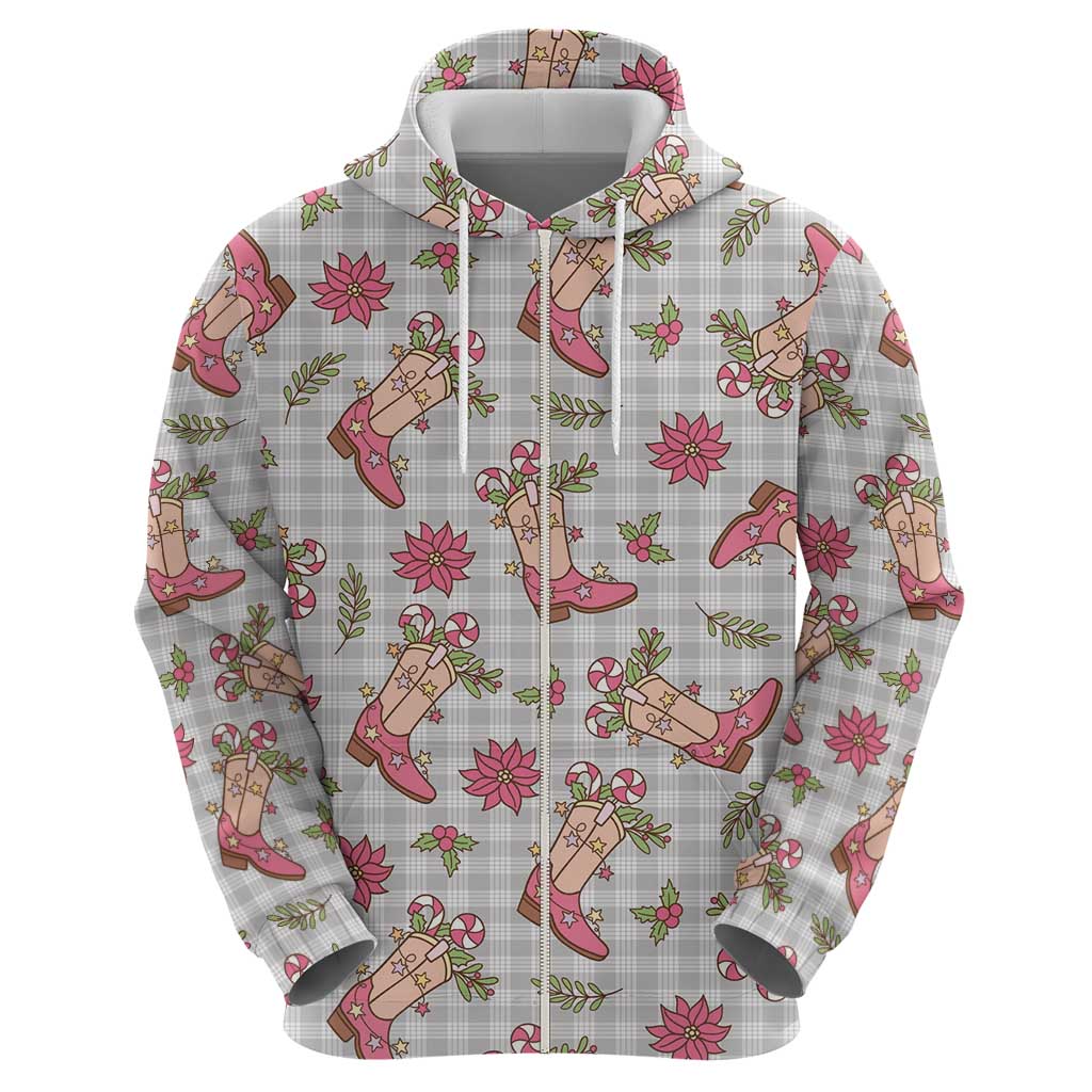 Gray Paniolo Palaka Hawaiian Cowgirl Christmas Hoodie - Polynesian Pride
