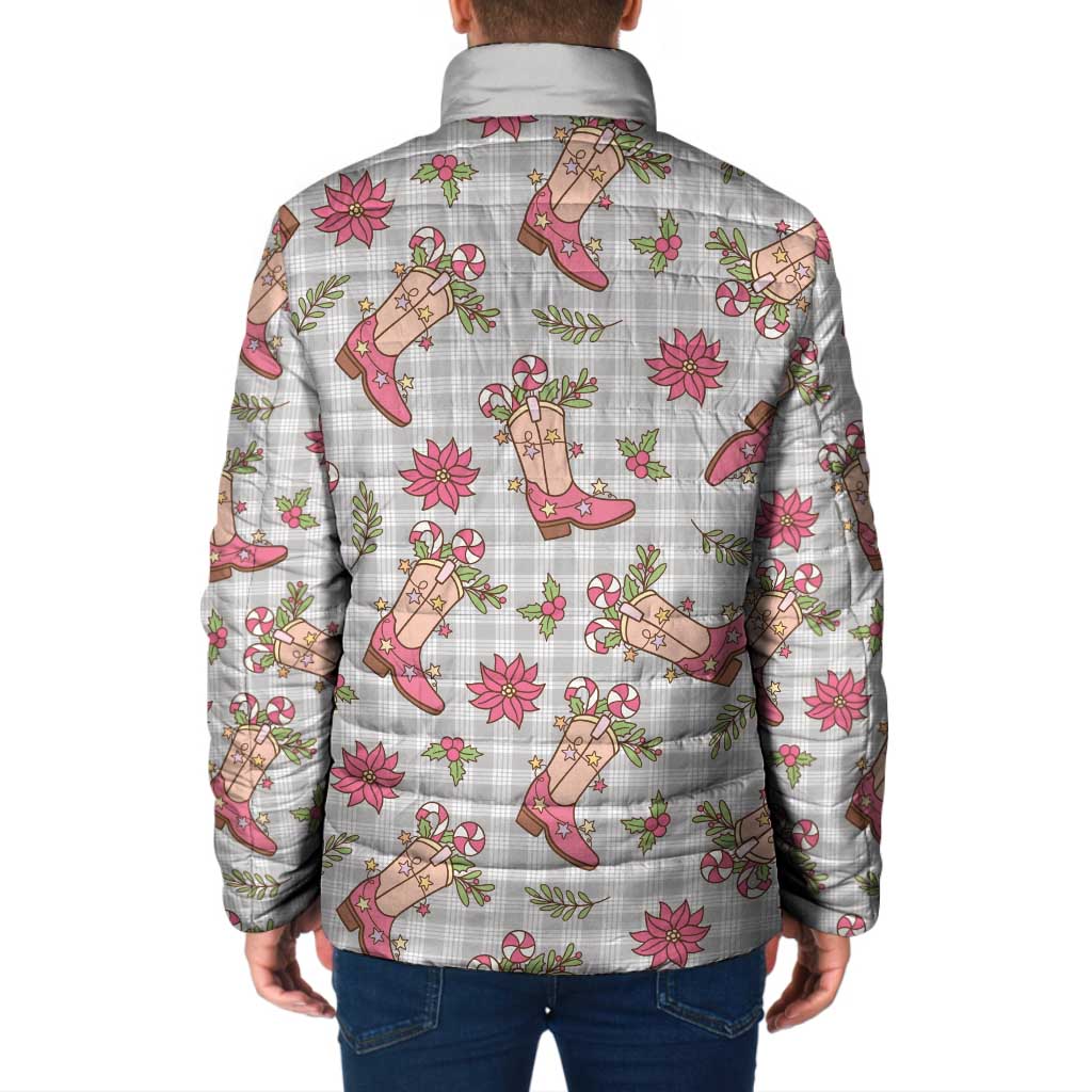 Gray Paniolo Palaka Hawaiian Cowgirl Christmas Padded Jacket LT9 - Polynesian Pride