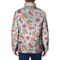 Gray Paniolo Palaka Hawaiian Cowgirl Christmas Padded Jacket LT9 - Polynesian Pride
