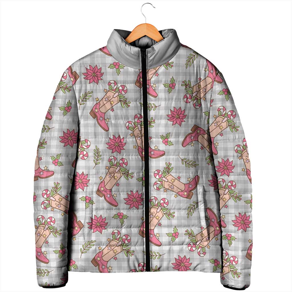 Gray Paniolo Palaka Hawaiian Cowgirl Christmas Padded Jacket LT9 - Polynesian Pride