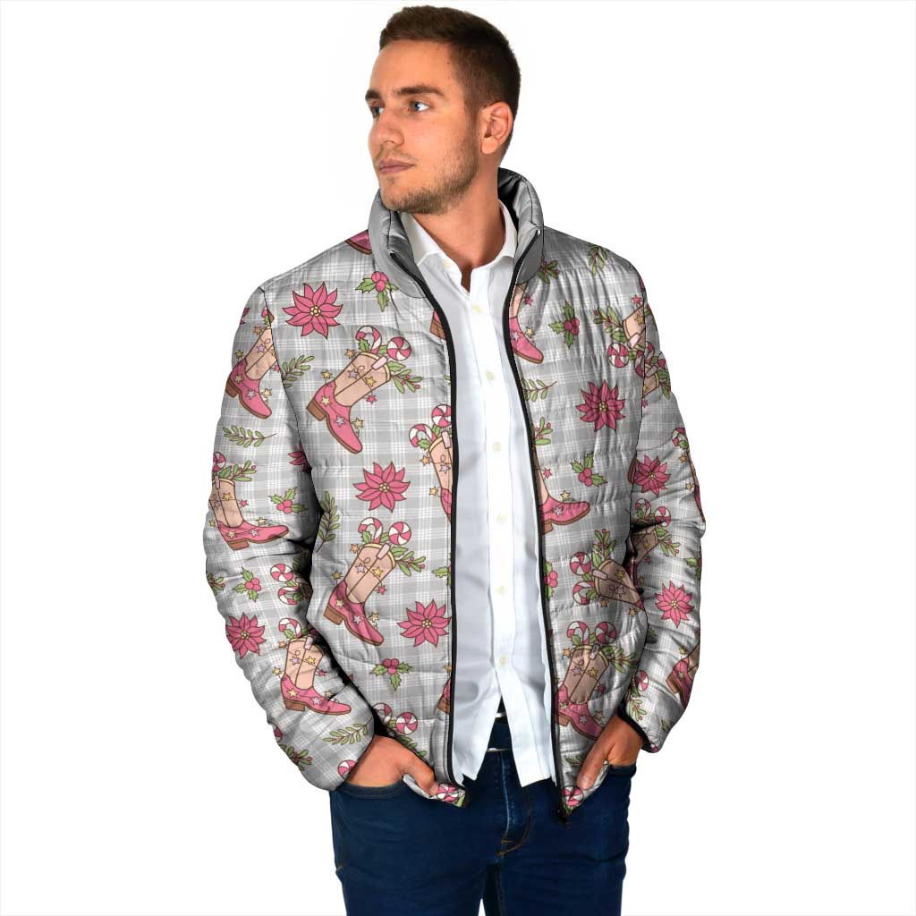 Gray Paniolo Palaka Hawaiian Cowgirl Christmas Padded Jacket LT9 - Polynesian Pride