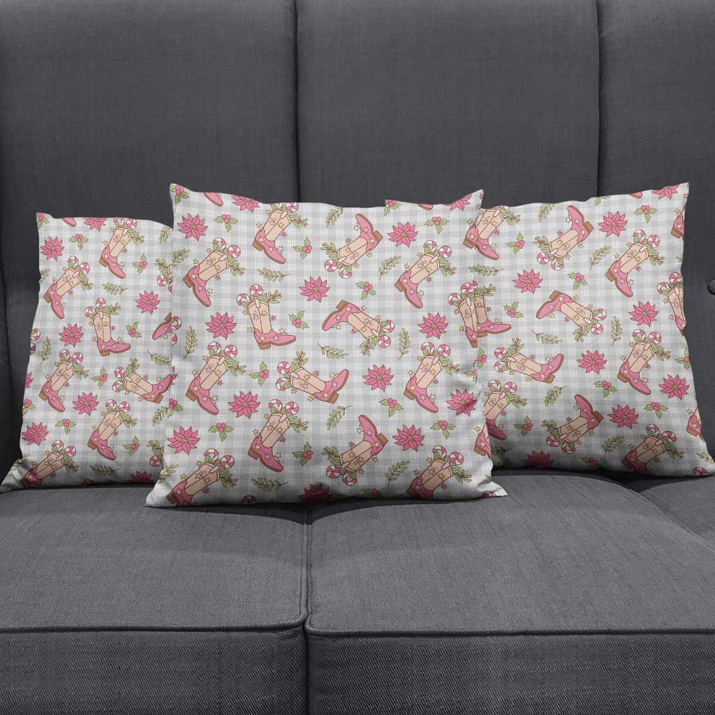 Gray Paniolo Palaka Hawaiian Cowgirl Christmas Pillow Cover - Polynesian Pride