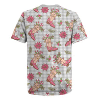 Gray Paniolo Palaka Hawaiian Cowgirl Christmas Rugby Jersey - Polynesian Pride