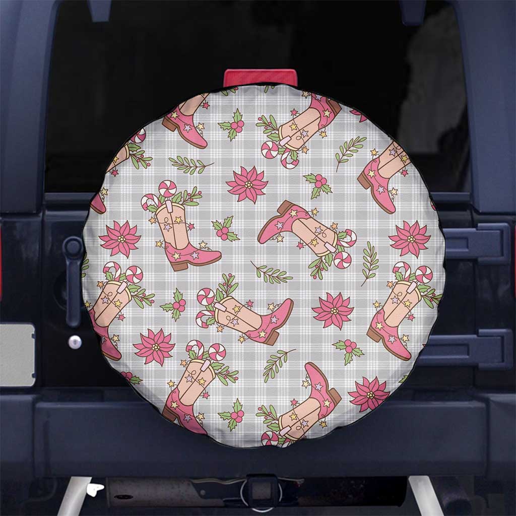 Gray Paniolo Palaka Hawaiian Cowgirl Christmas Spare Tire Cover - Polynesian Pride