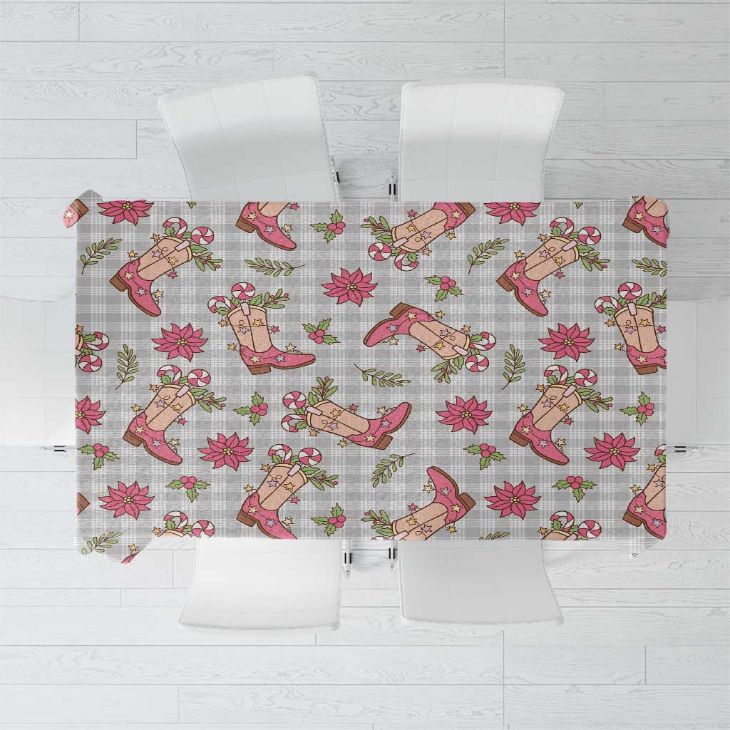 Gray Paniolo Palaka Hawaiian Cowgirl Christmas Tablecloth - Polynesian Pride