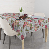 Gray Paniolo Palaka Hawaiian Cowgirl Christmas Tablecloth - Polynesian Pride