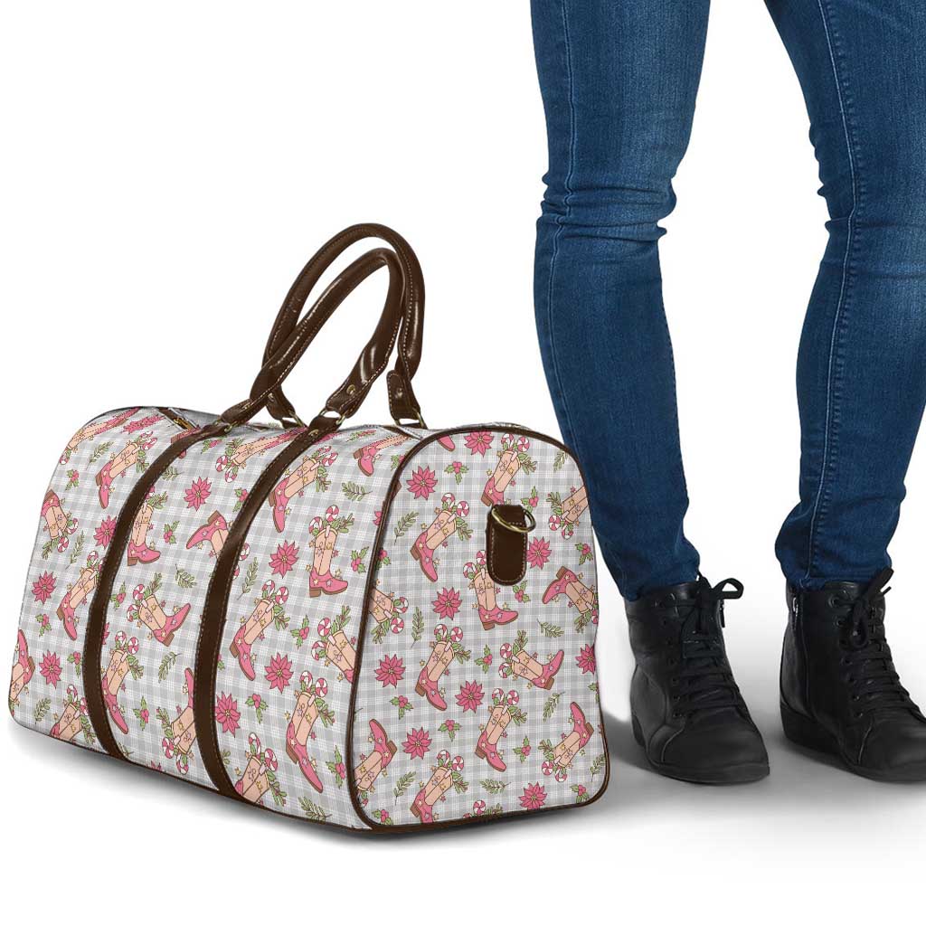 Gray Paniolo Palaka Hawaiian Cowgirl Christmas Travel Bag - Polynesian Pride