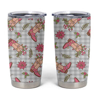 Gray Paniolo Palaka Hawaiian Cowgirl Christmas Tumbler Cup - Polynesian Pride