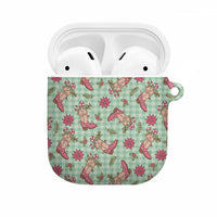 Green Paniolo Palaka Hawaiian Cowgirl Christmas AirPods Case - Polynesian Pride