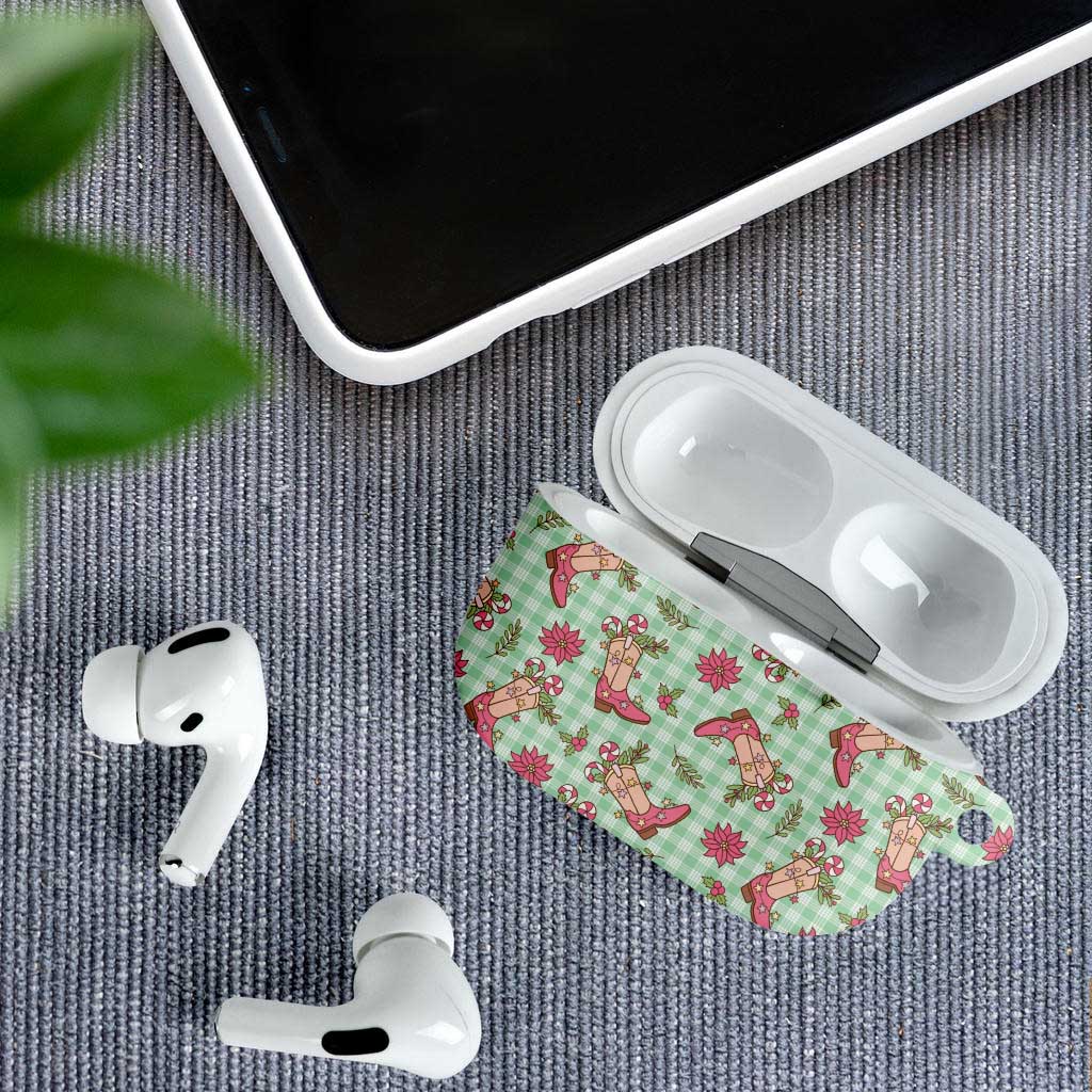Green Paniolo Palaka Hawaiian Cowgirl Christmas AirPods Case - Polynesian Pride