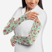 Green Paniolo Palaka Hawaiian Cowgirl Christmas Arm Sleeves - Polynesian Pride