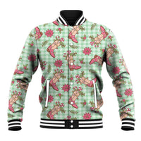 Green Paniolo Palaka Hawaiian Cowgirl Christmas Baseball Jacket LT9 Unisex Green - Polynesian Pride