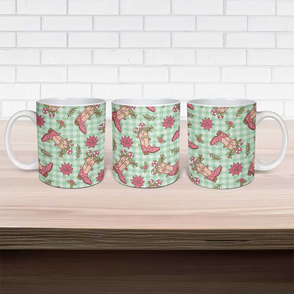 Green Paniolo Palaka Hawaiian Cowgirl Christmas Ceramic Mug LT9 - Polynesian Pride