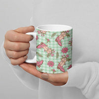 Green Paniolo Palaka Hawaiian Cowgirl Christmas Ceramic Mug LT9 - Polynesian Pride