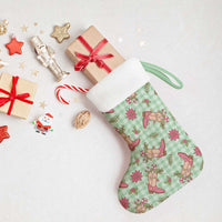 Green Paniolo Palaka Hawaiian Cowgirl Christmas Stocking - Polynesian Pride