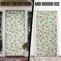 Green Paniolo Palaka Hawaiian Cowgirl Christmas Door Cover LT9 - Polynesian Pride