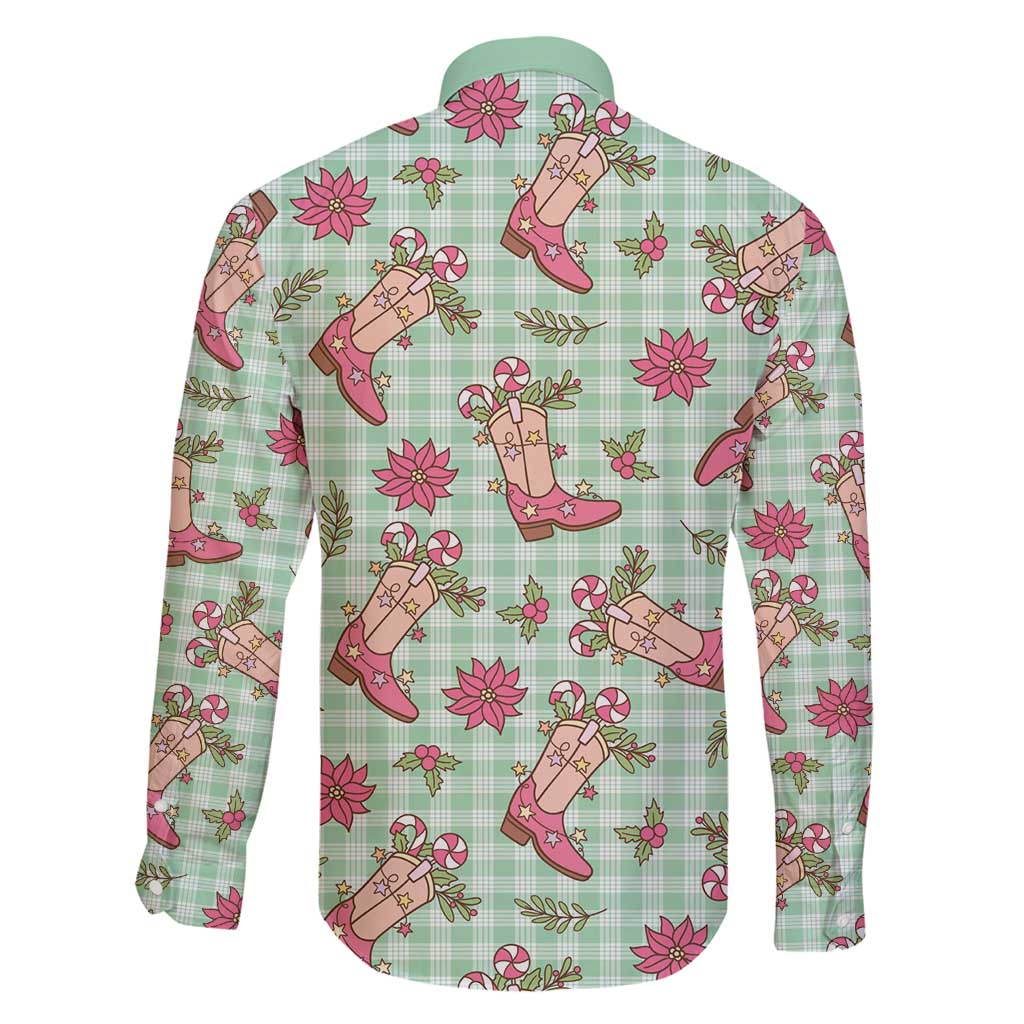 Green Paniolo Palaka Hawaiian Cowgirl Christmas Family Matching Puletasi and Hawaiian Shirt - Polynesian Pride