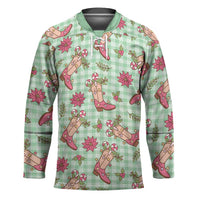 Green Paniolo Palaka Hawaiian Cowgirl Christmas Hockey Jersey - Polynesian Pride