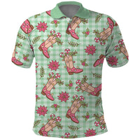 Green Paniolo Palaka Hawaiian Cowgirl Christmas Polo Shirt - Polynesian Pride