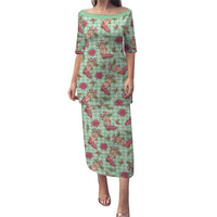 Green Paniolo Palaka Hawaiian Cowgirl Christmas Puletasi - Polynesian Pride