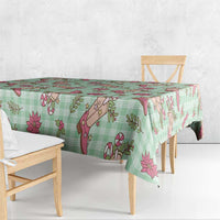 Green Paniolo Palaka Hawaiian Cowgirl Christmas Tablecloth - Polynesian Pride